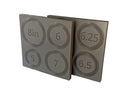 Two faces of the gray AKBB1 compact double-sided bead board